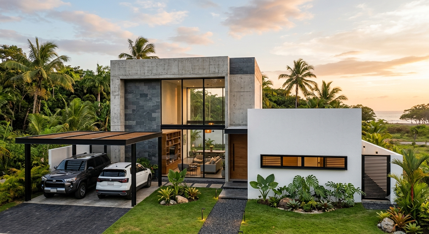 Macizo del Este Townhouses — Fachada de townhouse unifamiliar de una planta