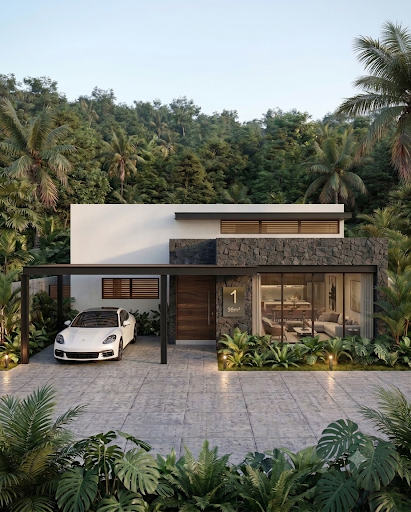 Del Río Townhouse — Fachada de una de las 10 unidades single-story